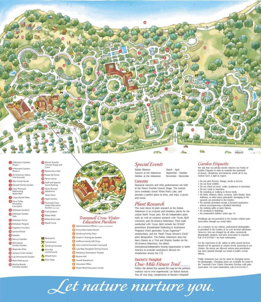નકશો ડલ્લાસ arboretum