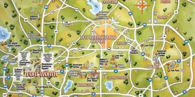 DFW શહેર નકશો